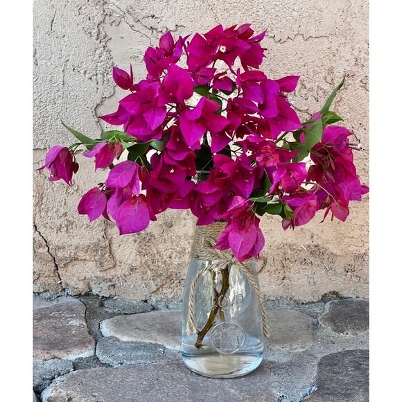 Glass Carafe Wine Water Juice Vase Twine & Bow Embossed w/ Love 8x3”D Wedding - Picture 5 of 10